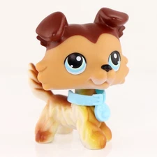 LPS #58 Brown White Collie Blue Eyes Paw Down Collecton Action Figures Xmas Gift