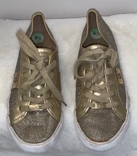G by GUESS Gold Glitter Sparkle Sneakers 9.5