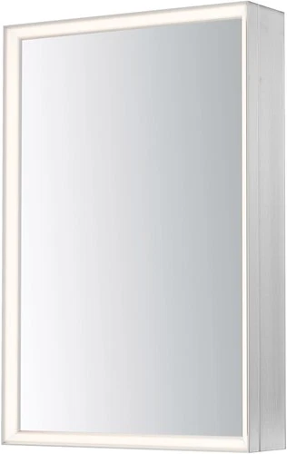 ET2 E42065 Bevel 24" x 36" Lighted Framed Single Door Medicine - Nickel - Picture 1 of 3