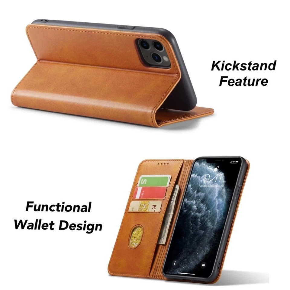 Leather Magnetic Flip Wallet Case For iPhone 17 16 15 14 13 12 Plus Pro Max Air - Image 3 of 4