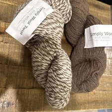 KNIT PICKS Simply Wool Bulky Weight Brown And Brown Twist 100% Eco Wool 100g Ea