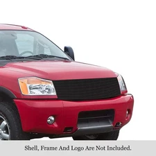 For Nissan Titan 04-15 APG 1-Pc Black 8x6 mm Horizontal Billet Main Grille