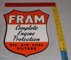 VINTAGE FRAM COMPLETE ENGINE PROTECTION OIL AIR FUEL FILTER METAL GASOLINE SIGN!