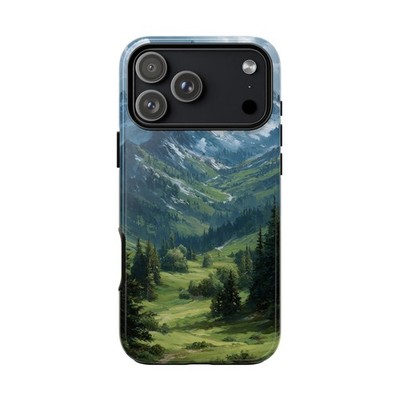 Phone Ink - iPhone / Galaxy / Pixel Case - Mountain Valley Green Pine Forest