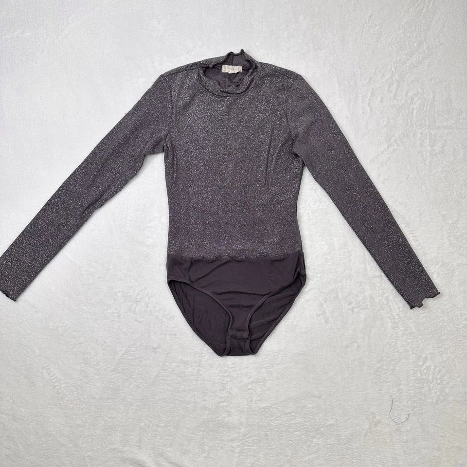 Body Alter'd State Mujer Pequeño Gris Brillante Cuello Simulado Manga Larga Top Foto 2 de 4