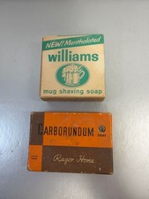 Vintage Williams Mentholated Mug Shaving Soap 1.75oz Carborundum 104 Razor Hon