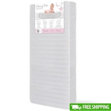 Greenguard Waterproof Crib Mattress Firm Support Infant Toddler Safe Sleep White