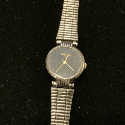 VINTAGE Christian Dior Bagheera W1006320 Black Stainless Qz Ladies