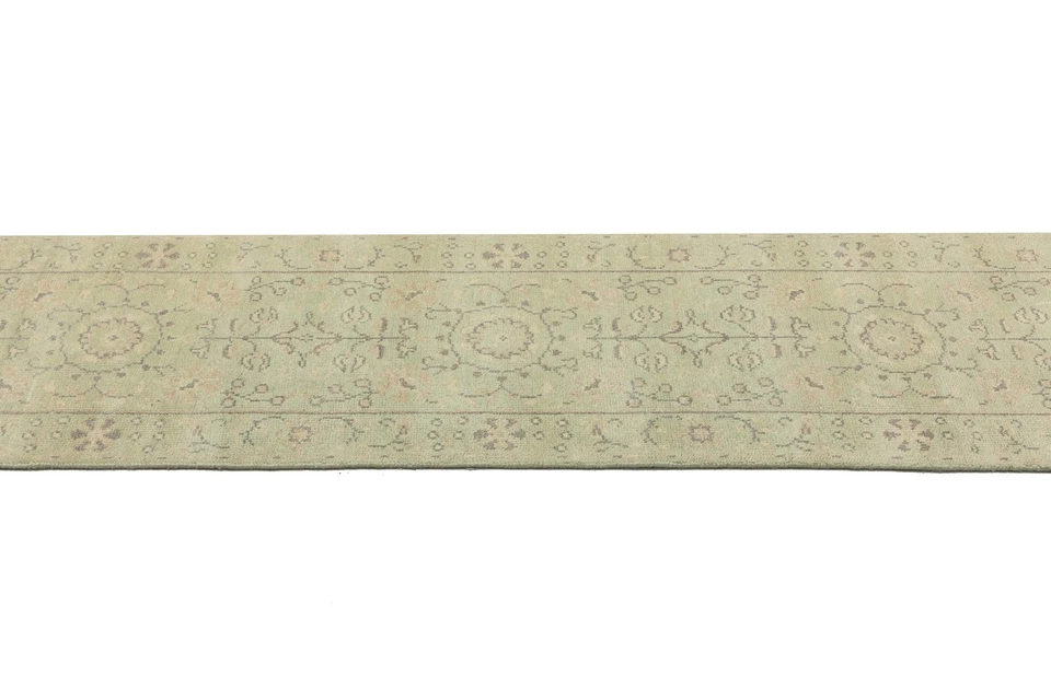 Handmade Muted Floral Oriental Palace Runner Rug Hallway Decor Carpet 3X14 ft - Image 2 of 4