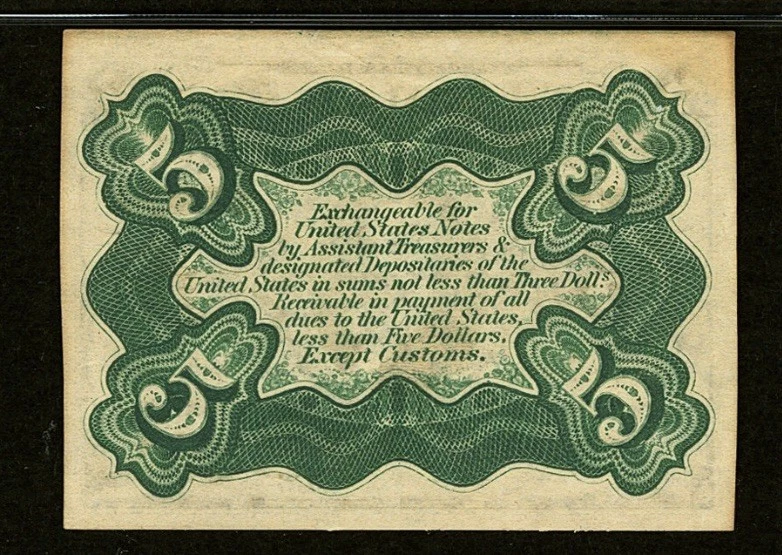 PMG ChAU 58. FR# 1238 Fractional 1864 Union Currency 5c, Civil War Third Issue - Image 4 of 4