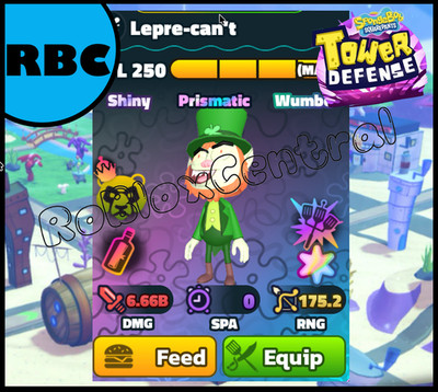 LEPRE CANT - SUPSERSTAR SHINY WUMBO SS SPONGEBOB TOWER DEFENSE SBTD LEPRE-CAN'T