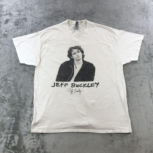 Jeff Buckley Shirt Mens XL White Photo Graphic Band Tee Gildan Rock Music