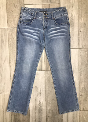 Express Womens Curvy Stretch Jeans Size 5 / 6 Blue Med Wash Denim Mid Rise 30x29