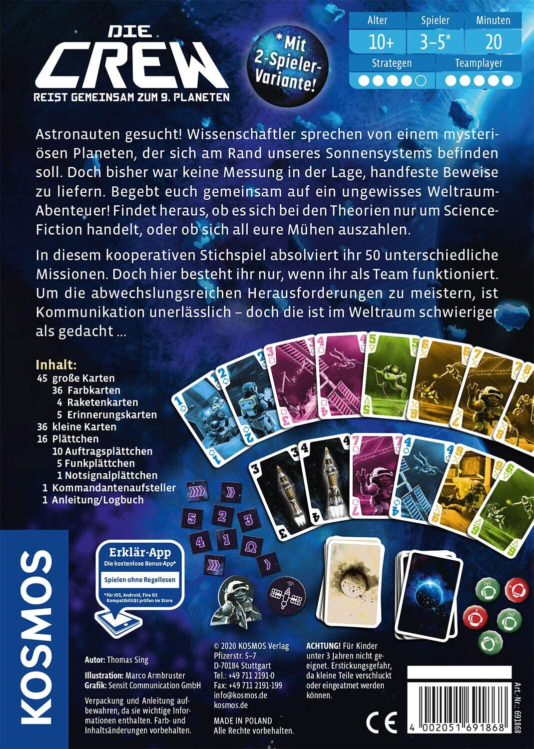 Thumbnail - Kosmos 691868 Die Crew Kooperatives Kartenspiel Gesellschaftsspiel Ab