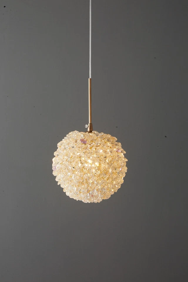 Golden LED circular pendant light at the bedside of the restaurant - Image 2 of 4