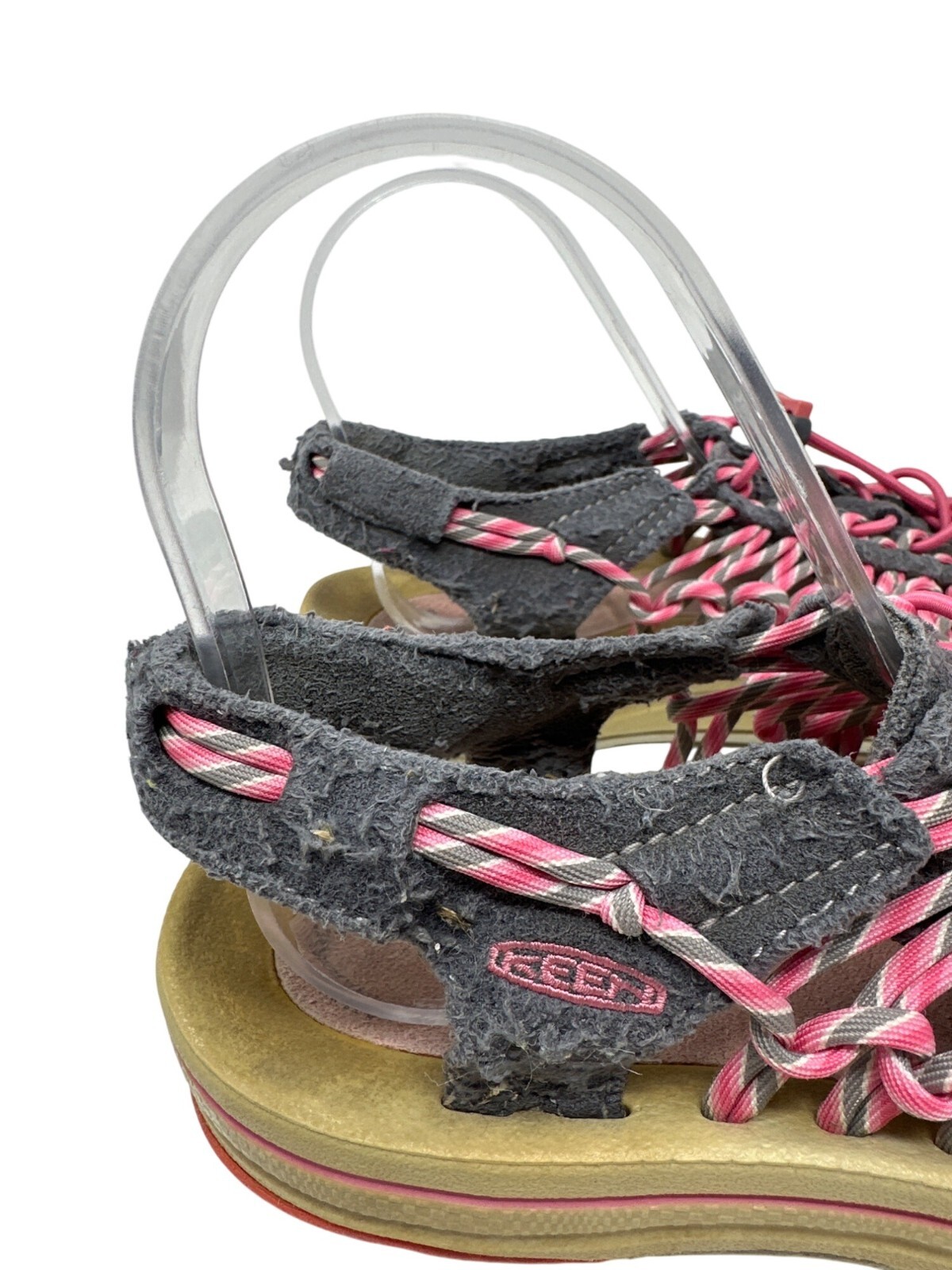 Sandali Keen donna Uneek rosa e grigio sandali intrecciati slip on taglia 7 5