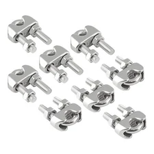 Bonsicoky 12 Pack 3/16 Inch M5 Stainless Steel Wire Rope Cable Clip Clamp U B...