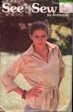 6219 Vintage Butterick Sewing Pattern Misses 1970s Loose Fitting See Sew Shirt