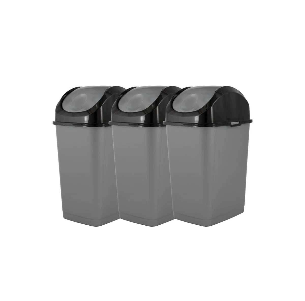 Plast Team Rubbish Bin with Swing Lid, 25 L, White, One Size