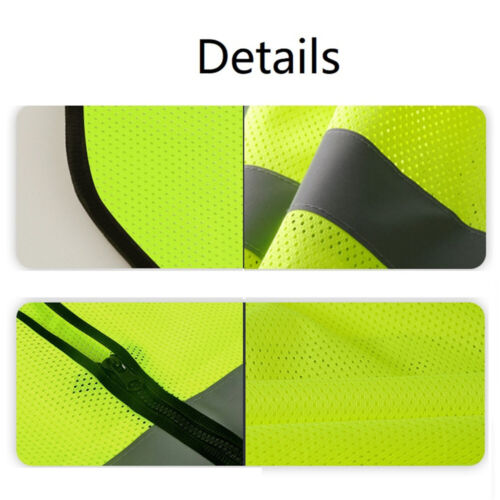 5 Pockets Safety Vest with High Visibility Reflective Stripes 2 Colors Security - Picture 4 of 5