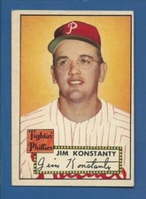1952 TOPPS # 108 JIM KONSTANTY PHILADELPHIA PHILLIES EX FREE SHIPPING