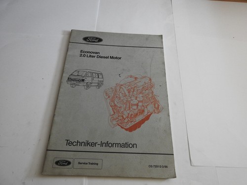 Ford Econovan 2,0 Liter Diesel Motor   Service Training  03/1986