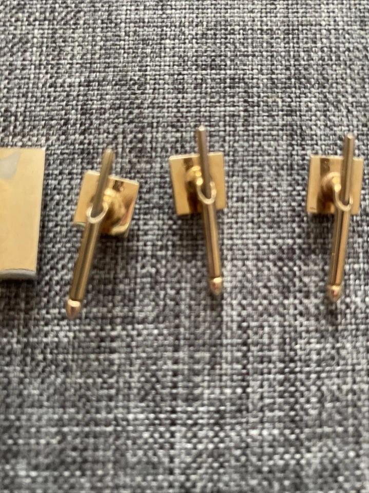 Camisa SWANK Madreperla Vintage Formal Gemelos y Esmoquin Tachuelas Boda Foto 4 de 4