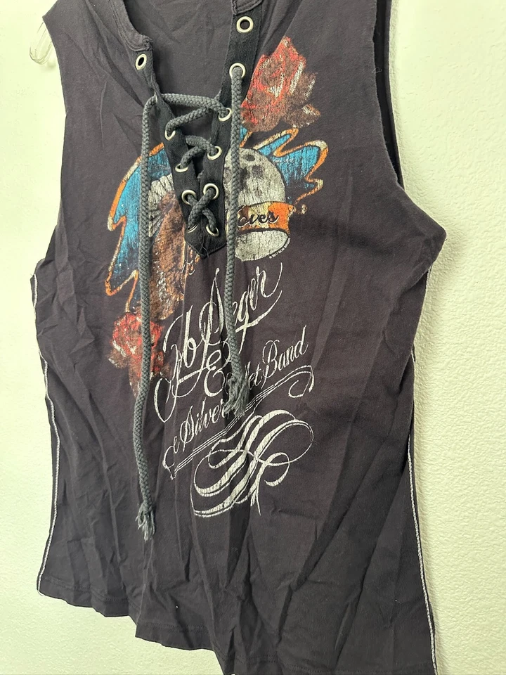 Trunk Ltd Bob Seager Gráfico Tanque Con Cordones De Colección Sin Mangas Negro Para Mujer Mediano Foto 2 de 4