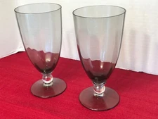 Ice Tea glasses Smoke color optic Crystal bowls 12 oz Elegant  FREE SHIP