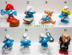 smurf kinder eggs