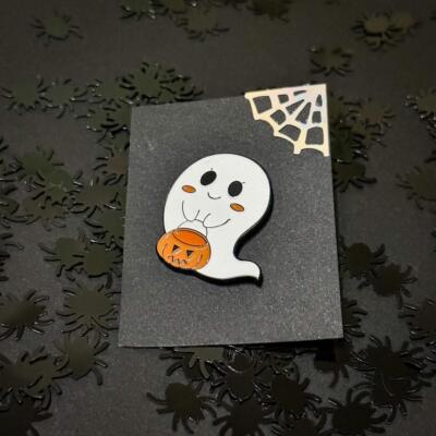 Halloween Trick or Treating Kürbis Geist Pin Neu