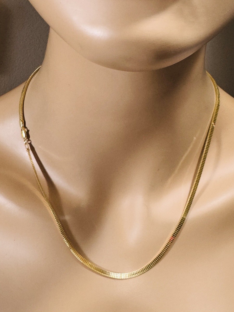 アクセサリー 18K (750) saudi gold 18CT 18K 750 Saudi Real Fine Gold Snake Chain Necklace 19.5