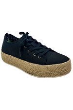 Skechers Bobs Sesame Espadrille Lace Up Sneakers Sun Black