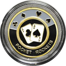 Casino Poker Table Poker Card Guard POCKET ROCKET Gold