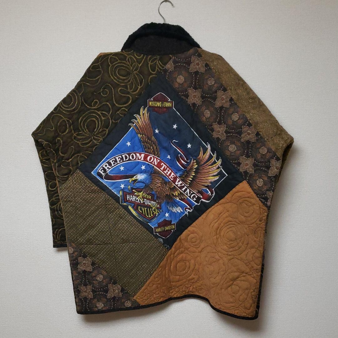 Harley Davidson Jacket Patchwork Quilting men Siz… - image 1