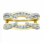1/4Ct Natural Diamond Guard Wrap Jacket Enhancer Ring Solid 14k Yellow Gold