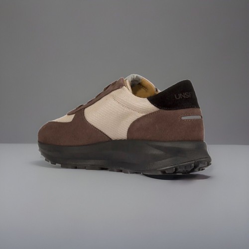 UNSEEN 'Trinity Tech' Sand Brown Black Leather Trainers Sneakers RRP: £275.00 - Picture 3 of 7