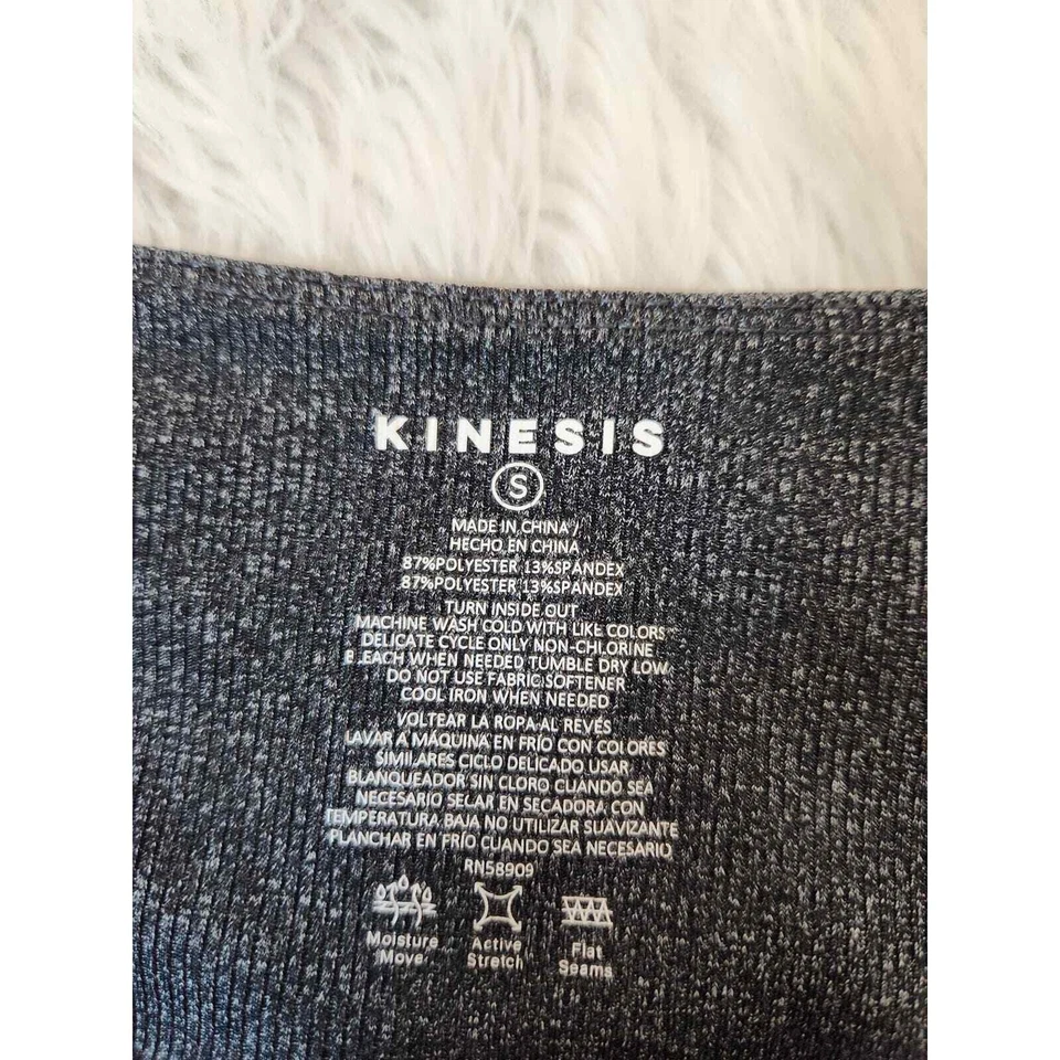 Leggings para mujer Kinesis grises lisos elásticos tiro alto rectos cintura alta talla S Foto 3 de 4