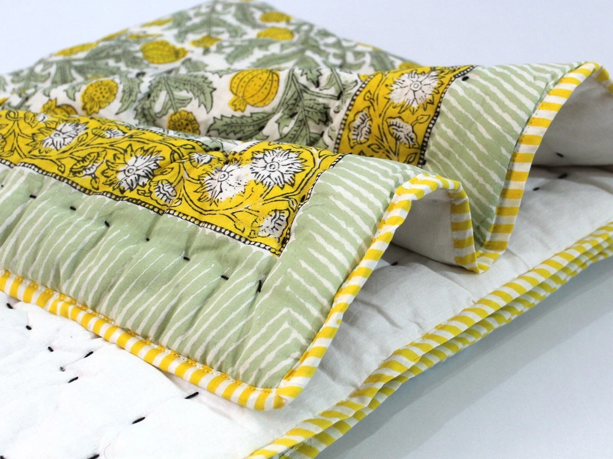 Handmade Coverlet Quilted Reversible Bedspread 40