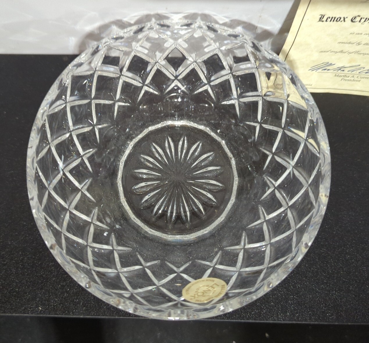 LENOX "Crystal Diamond Bowl" 5" with COA eBay