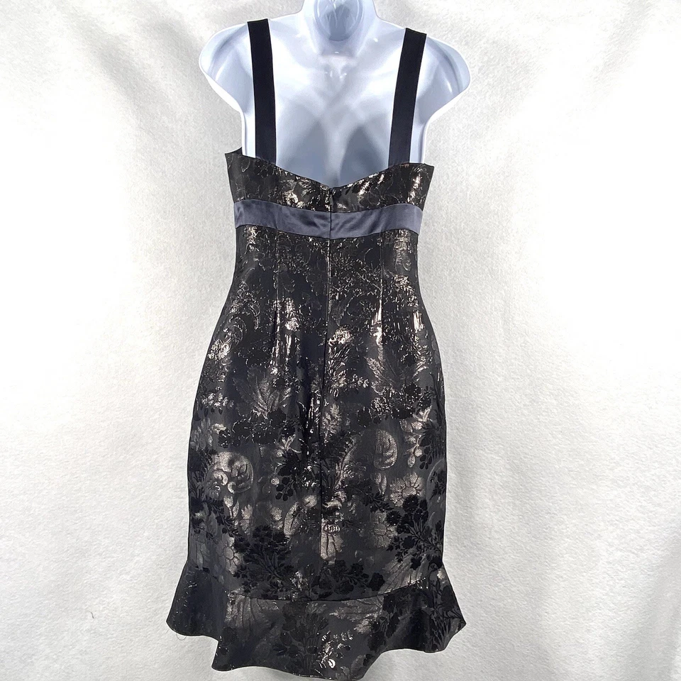 Terno social feminino Aidan Mattox 2 peças 4 blazer preto manga curta acolchoado cintilante - Imagem 4 de 4