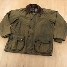 Vtg Barbour A100 Classic Bedale Waxed Cotton Coat Jacket Green C38  