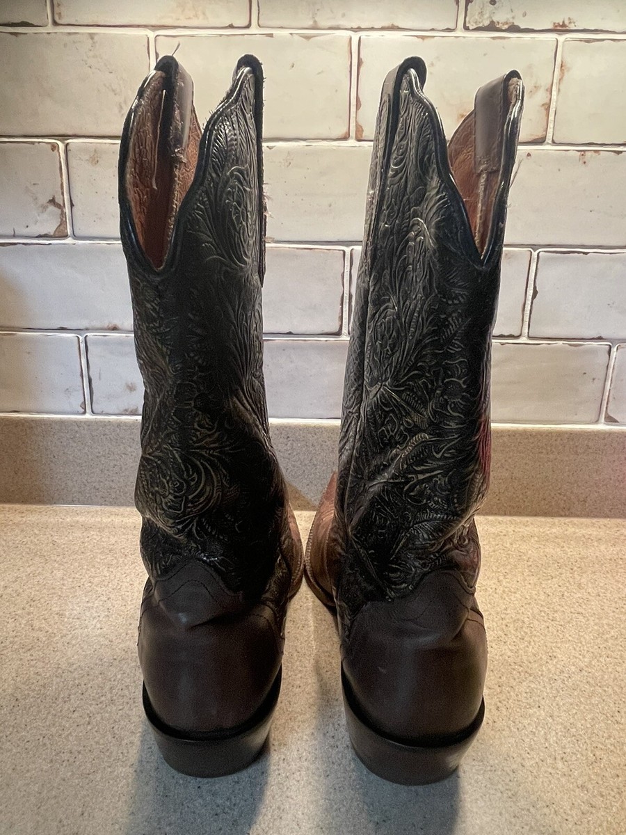 Nacona Boots Womens Size 10 B L Western Floral Pointed Toe Brown