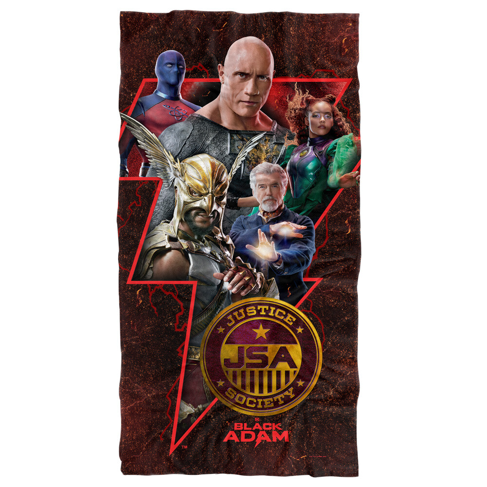 Black Adam Character Bolt Beach Towel 30x60 Inches  