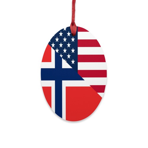 Adorno de madera bandera noruega americana Noruega Estados Unidos - Imagen 3 de 25