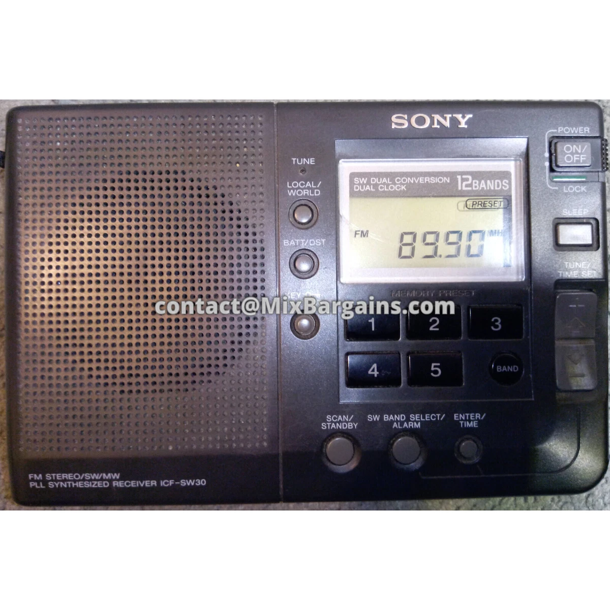 SONY ICF-SW30 PLL Receiver Synthesized 12 BANDS AM/FM/SW Antenna