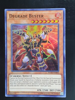 Yu-Gi-Oh! Karte „Degrade Buster“ – Super Rare, Unlimited Edition Aus Flames Of Destruction