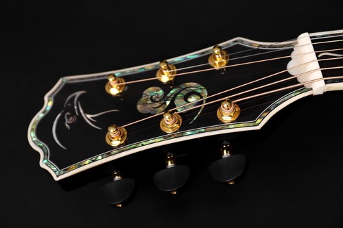 Guitarra acústica Sunburst de 42 pulgadas con incrustaciones de abulón de abeto sólido cuerpo de arce ébano - Imagen 4 de 13