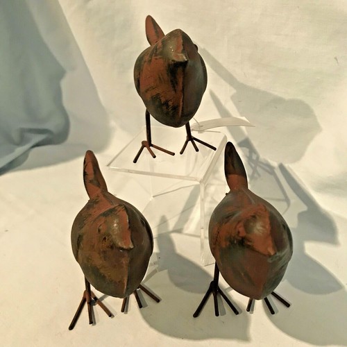 Vogel Metall Figuren 3er-Set drinnen oder draußen 4" x 5" x 2" Singvogel 20,99 $ - Bild 2 von 10