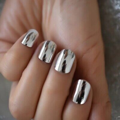 Getaway Car/ Chrome/ Silver Nails/ Reflective Nails/ Glossy 